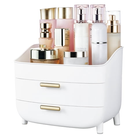 Sindcom 3-Tier Makeup Organizer with Drawers, Skincare Organizers for Vanity and Bathroom Countertop, Large Capacity Vanity Organizer,Cosmetic Organizer Box for Dresser