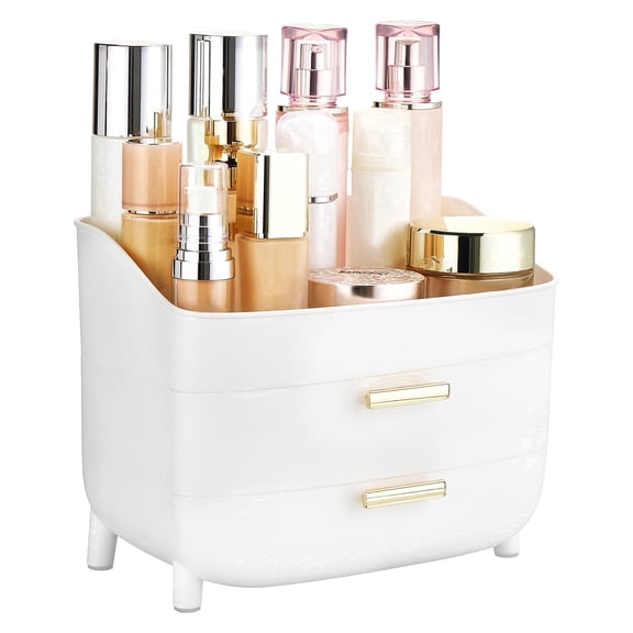 Sindcom 3-Tier Makeup Organizer with Drawers, Skincare Organizers for Vanity and Bathroom Countertop, Large Capacity Vanity Organizer,Cosmetic Organizer Box for Dresser