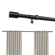 Sindcom Matte Black Curtain Rods for Windows 66 to 120 Inches, 1 Inch Diameter Adjustable Heavy Duty Drapery Rod with Brackets for Living Room, 28"-132"