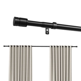 Sindcom Matte Black Curtain Rods for Windows 66 to 120 Inches, 1 Inch Diameter Adjustable Heavy Duty Drapery Rod with Brackets for Living Room, 28"-132"