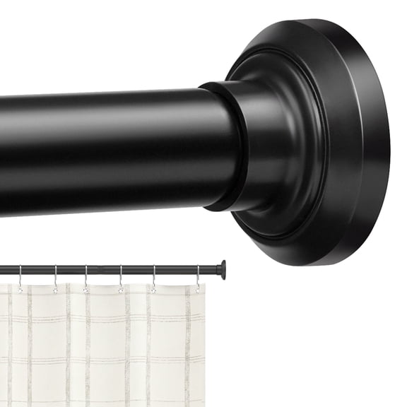 Sindcom Matte Black Curtain Rod 30 to 88 Inches, 1 Inch Stainless Steel Adjustable Spring Tension Rods No Drill for Bathroom, Closet, Window, Room Divider, Never Rust, Non Slip