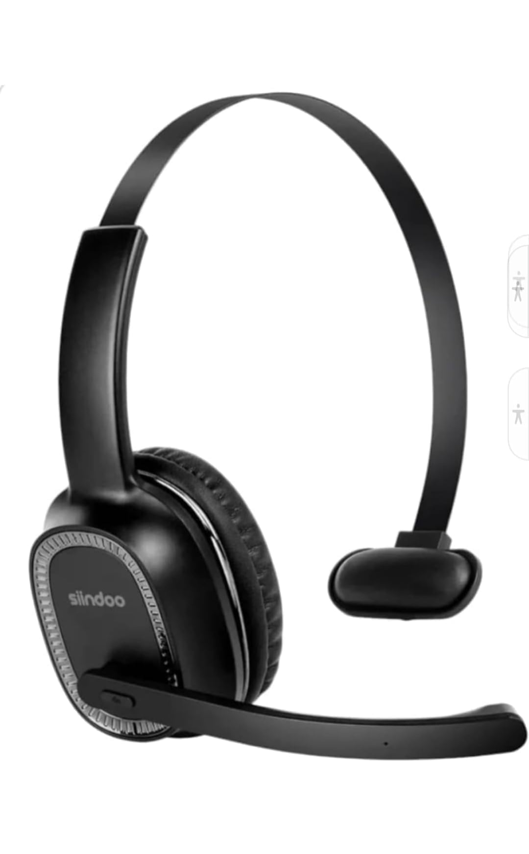 Sindoo JH-101 On-Ear Trucker Bluetooth Headset with Noise-Cancelling Microphone, Lightweight, Wireless Single Earpiece Design, Compatible with All Bluetooth Devices - Black