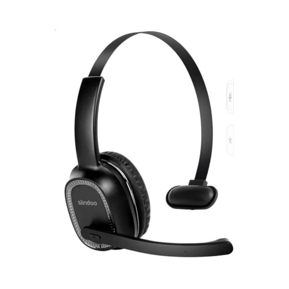 Sindoo JH-101 On-Ear Trucker Bluetooth Headset with Noise-Cancelling Microphone, Lightweight, Wireless Single Earpiece Design, Compatible with All Bluetooth Devices - Black