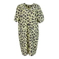 thumbnail image 1 of Sindrella Women's Cotton Blend Snap Front Duster Robe With Pocket - Yellow Classic Cheetah - Medium, 1 of 4