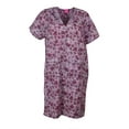 thumbnail image 1 of Sindrella Women's Plus Size Cotton Blend Snap Front Duster Robe With Pocket - Mauve Hydranges - 3X-Large, 1 of 4