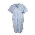 thumbnail image 1 of Sindrella Women's Plus Size Cotton Blend Snap Front Duster Robe with Pocket-Blue Lacey Florals-2X, 1 of 5