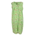 thumbnail image 1 of Sindrella Women's Sleeveless Cotton Blend Snap Front Duster Robe With Pocket - Green Climbing Daisies - Medium, 1 of 4