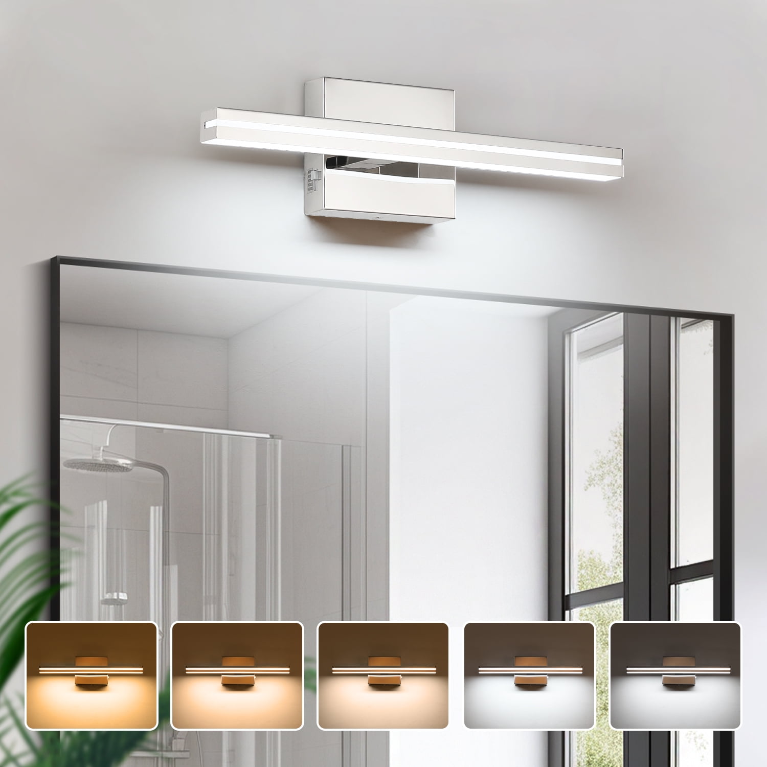 SineRise LED Modern Bathroom Vanity Light Bar with 5 Color Modes (16