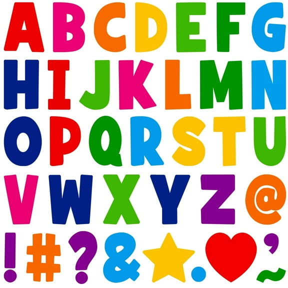 Sinekong 108 PCS Letter Stickers Large 4 Inch Bulletin Board Letters Alphabet Stickers for Poster Board Classroom Craft(Colorful)