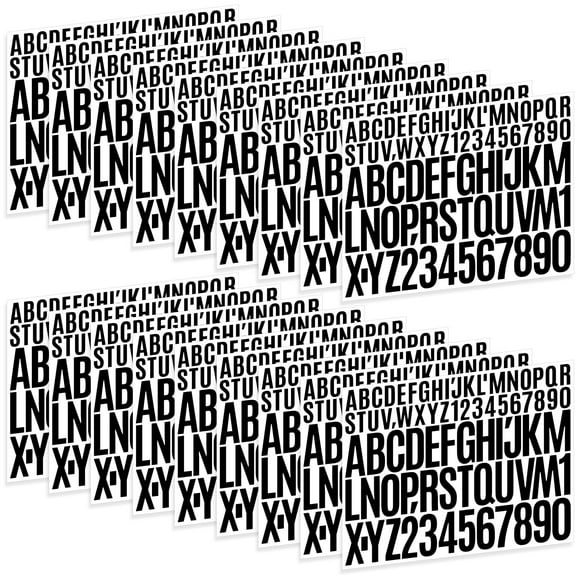 Sinekong 1404 Pcs Letter Stickers 18 Sheets Alphabet Number Stickers 1 inch 2 inch for Scrapbook Water Bottles Poster（Black）