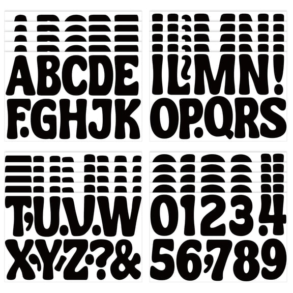 Sinekong 20 Sheets Bulletin Board Letter Stickers Large Alphabet Number Stickers for Poster Mailbox Classroom Home Decor (Black,3 Inch)