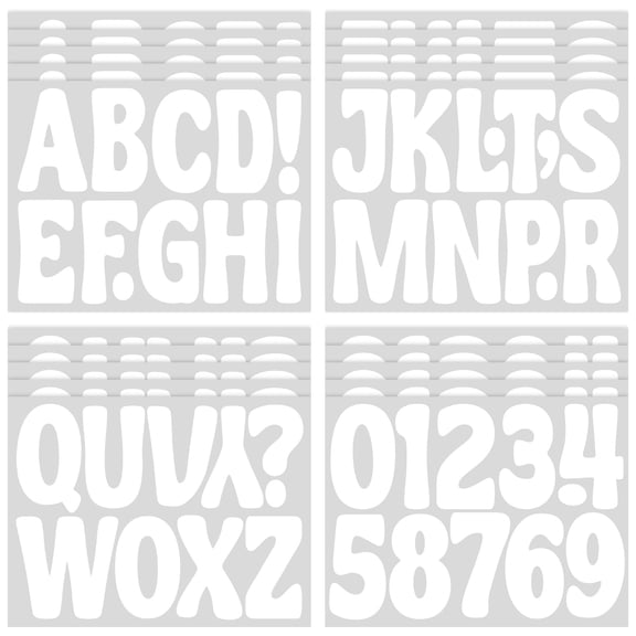Sinekong 20 Sheets Bulletin Board Letter Stickers Large Alphabet Number Stickers for Poster Mailbox Classroom Home Decor (White,4 Inch)