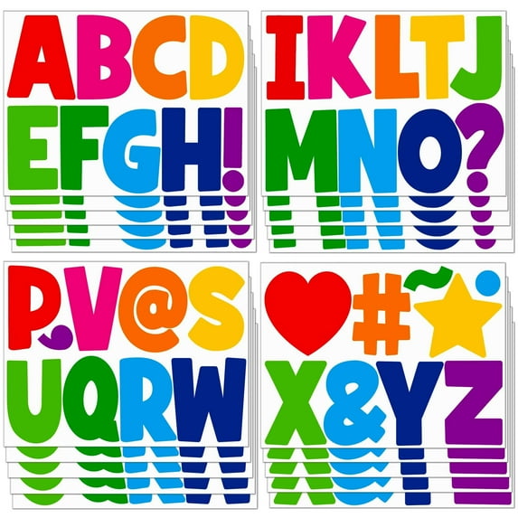 Sinekong 20 Sheets Bulletin Board Letters, 4 Inch Letter Stickers Large ...