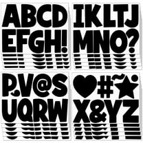 Sinekong 20 Sheets Bulletin Board Letters, 4 Inch Letter Stickers Large Alphabet Stickers for Mailbox Door Wall Decor (Black)