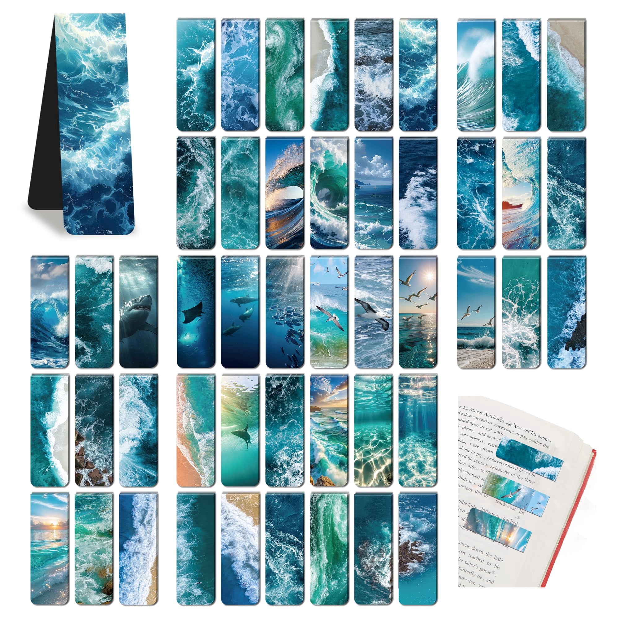 Sinekong 48Pcs Magnetic Bookmarks for Women & Men, Magnet Bookmark ...