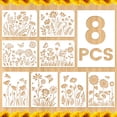 thumbnail image 1 of Sinekong 8Pcs Wildflower Stencils for Painting, Reusable Large Spring Floral Wall Stencils for Painting on Wood Wall Canvas(12x16In), 1 of 8