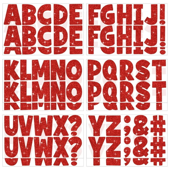 Sinekong Glitter Letter Stickers, Large Bulletin Board Letters Alphabet Stickers for Crafts Mailbox Door Decor (Red, 2.5 Inch)