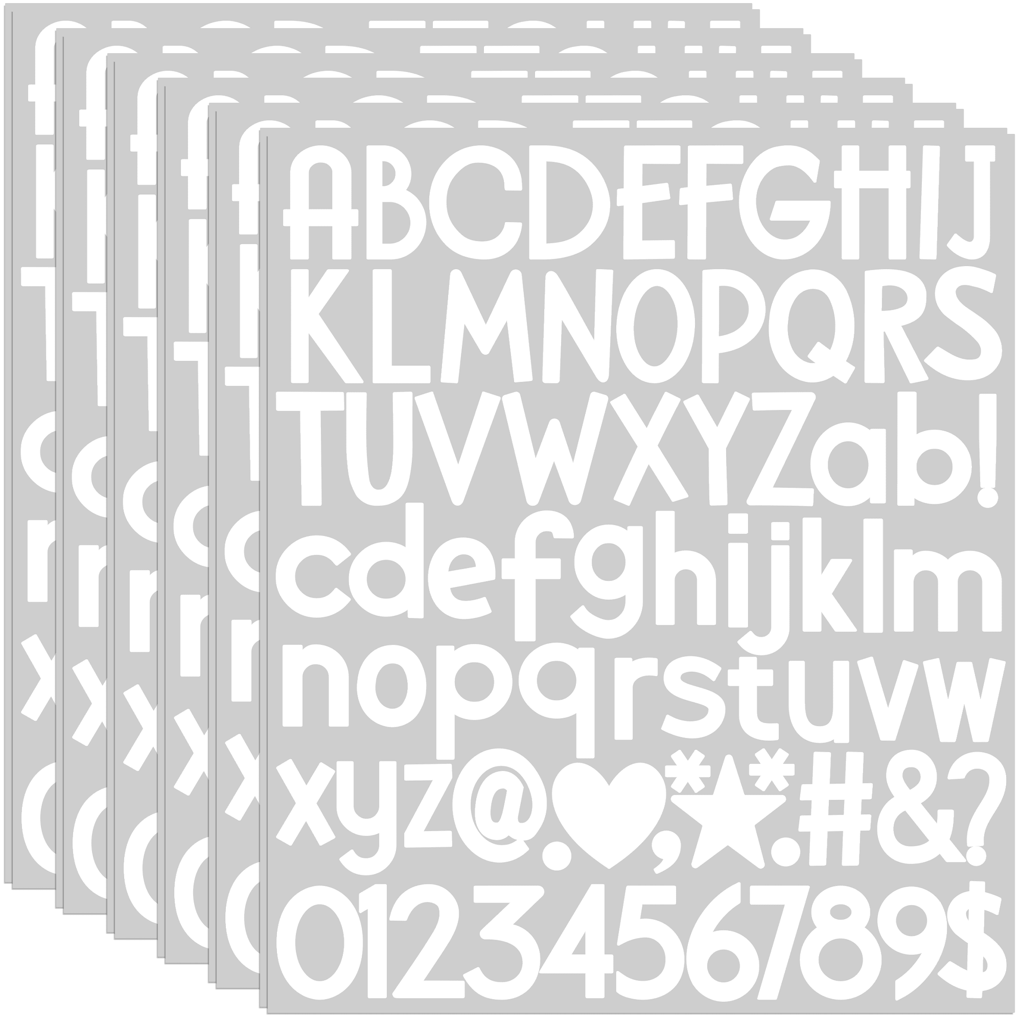 Sinekong Letter Stickers, 12 Sheets 900 Pcs Small Number Alphabet ...