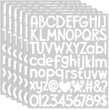 Sinekong Letter Stickers, 12 Sheets 900 Pcs Small Number Alphabet Sticker Self Adhesive for Scrapbook DIY Craft, White