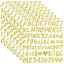 Sinekong Letter Stickers, 664 Pcs Gold Glitter Alphabet Number Stickers for Scrapbook DIY Crafts Posters Bulletin Boards