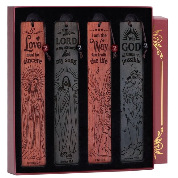 Sinekong Wooden Bookmarks Christian Bookmarks Bible Bookmark for Reading Women Men Teacher, Religious Book Marks Gifts for Book Lovers