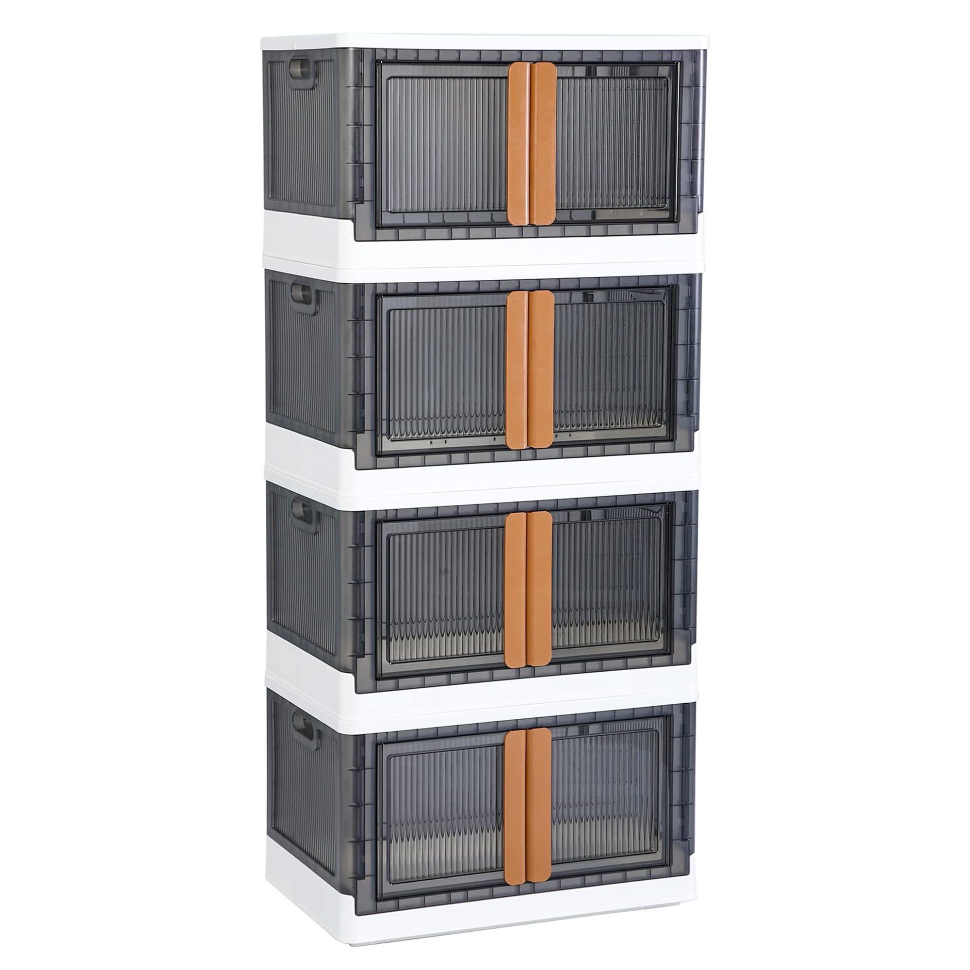 Sinfinate 10 Gal Foldable Plastic Storage Bins with Lids,Stackable