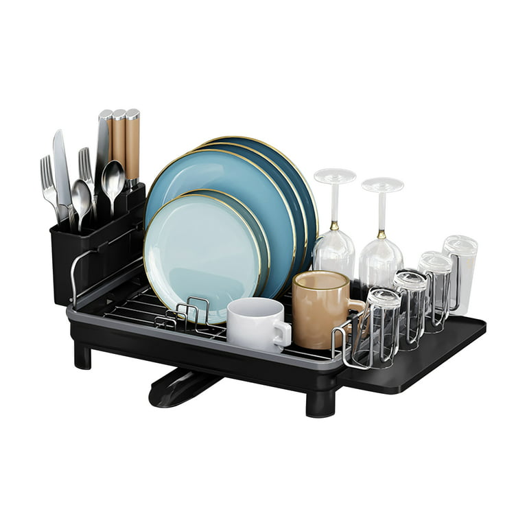 Sinfinate Dish Rack Drainers for Kitchen Counter, Dish Drying Rack for  Sink, Stainless Steel Countertop Organizer, Compact and Space-Saving Drying