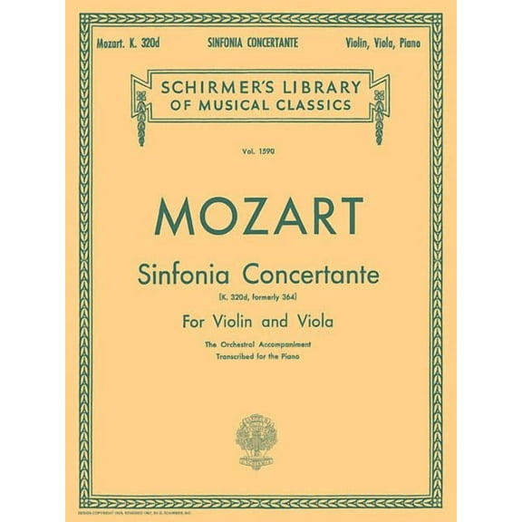 Sinfonia Concertante: Schirmer Library of Classics Volume 1590 Score and Parts (Paperback)