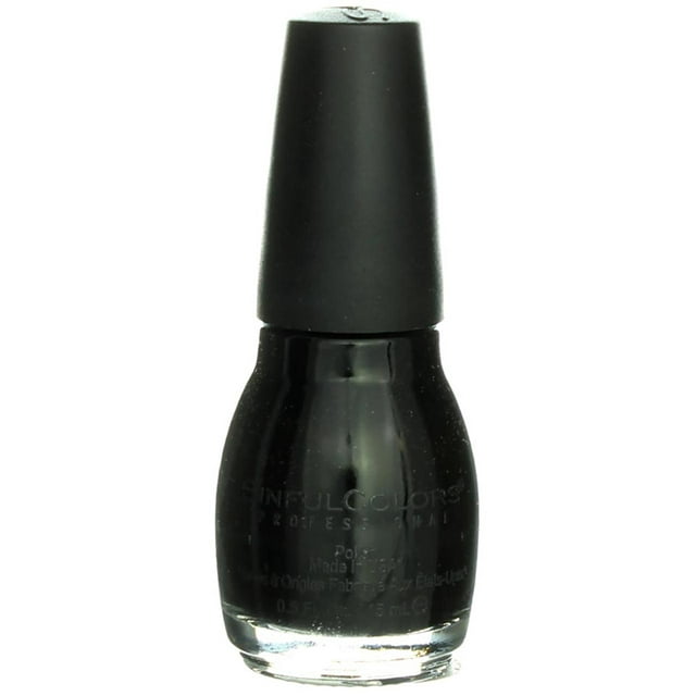 Sinful Colors Professional Nail Enamel, Black On Black 0.50 oz (Pack of 3)