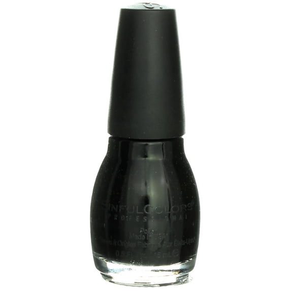 Sinful Colors Professional Nail Enamel, Black On Black 0.50 oz (Pack of 4)