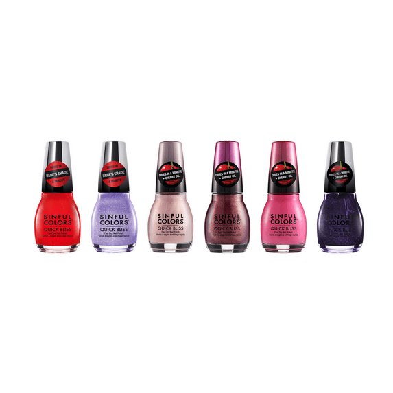 Sinful Colors Quick Bliss - Fast & Fierce Collection Nail Polish, 6 pack