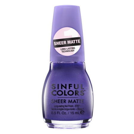 Sinful Colors Sheer Matte Collection Nail Polish, Long-lasting Bright Nailpaint Shades - Veiled In Violet