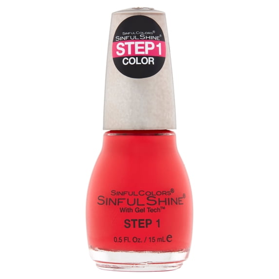 SinfulColors SinfulShine Step 1 Color Nail Color, Picante, 0.5 fl oz