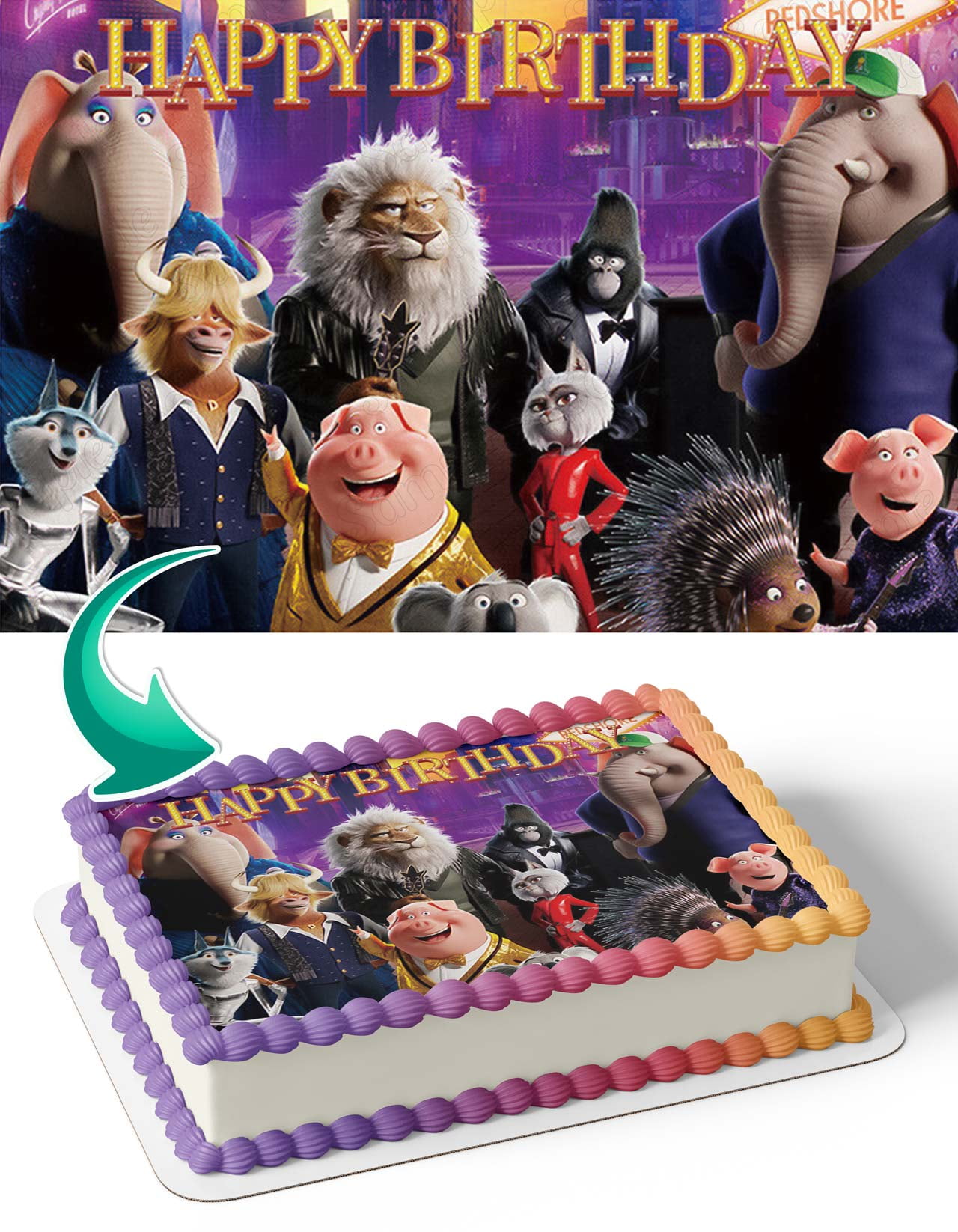 Sing 2 Movie Edible Cake Image Topper Birthday Photo Icing Fondant  Decoration Print 1/4 Sheet - Walmart.com, image size:1280x1646