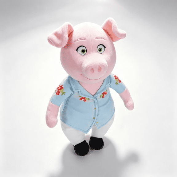 Sing 2 Rosita Plush Toy, Soft Stuffed Pink Pig Animal Doll, Collectible Character Plush Gift for Fans