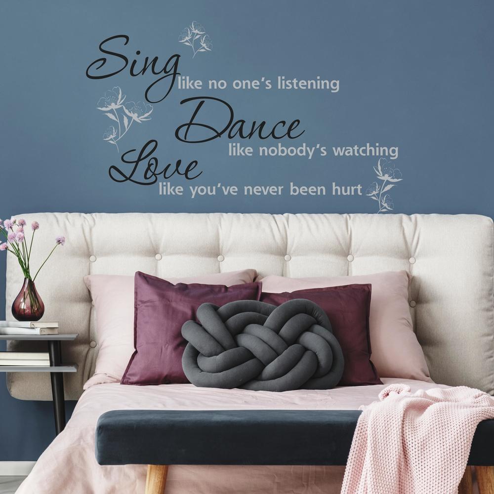 Sing, Dance, Love Quote Wall Decals - image 1 of 4