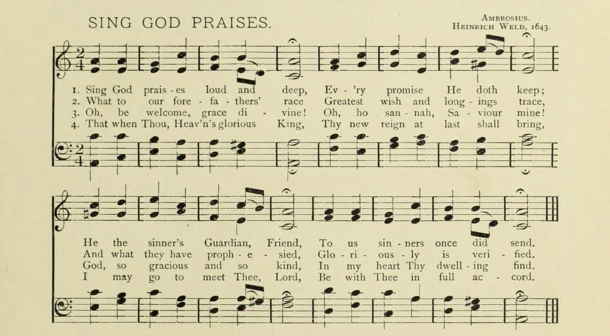 Sing God Praises Christmas in Song 1891 Canvas Art - (18 x 24)