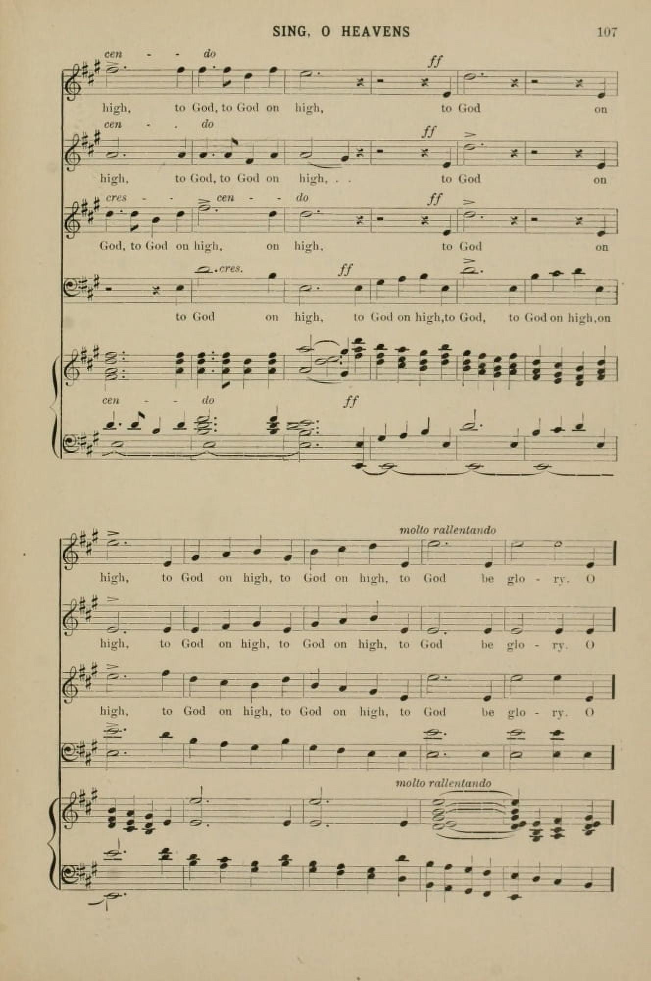 Sing O Heavens 10 Berthold Tours Christmas Carols & Hymns 1910 Canvas Art -  (24 x 36)
