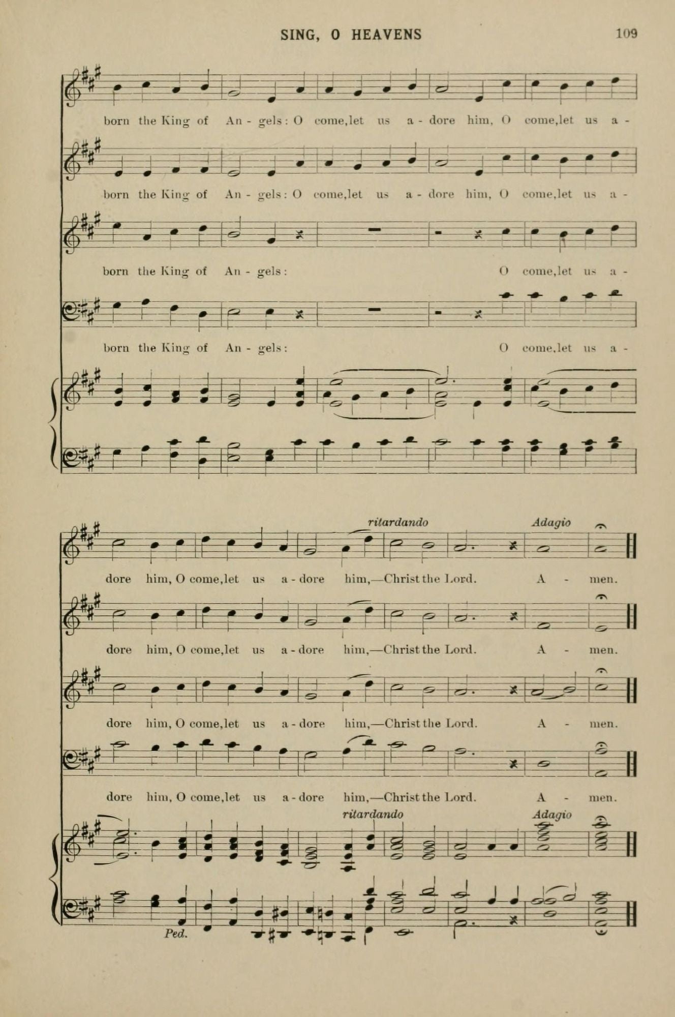 Sing O Heavens 12 Berthold Tours Christmas Carols & Hymns 1910 Canvas Art - (18 x 24)