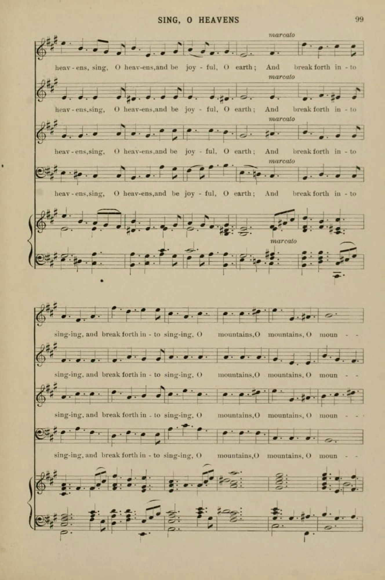 Sing O Heavens 2 Berthold Tours Christmas Carols & Hymns 1910 Canvas Art - (18 x 24)