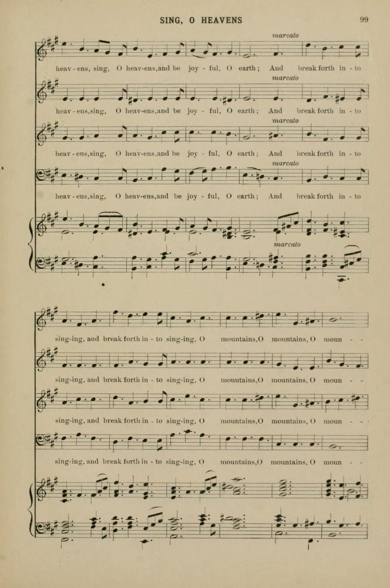 Sing O Heavens 2 Berthold Tours Christmas Carols & Hymns 1910 Canvas Art - (24 x 36)