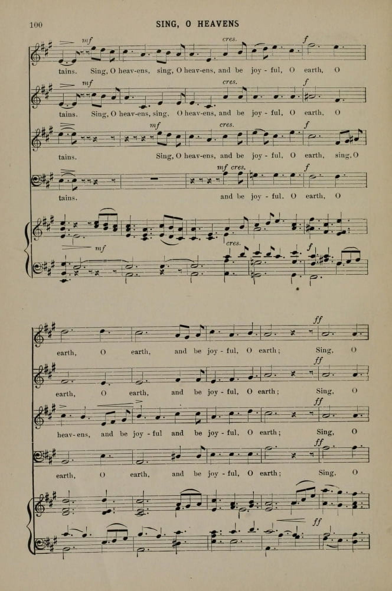Sing O Heavens 3 Berthold Tours Christmas Carols & Hymns 1910 Canvas Art - (24 x 36)