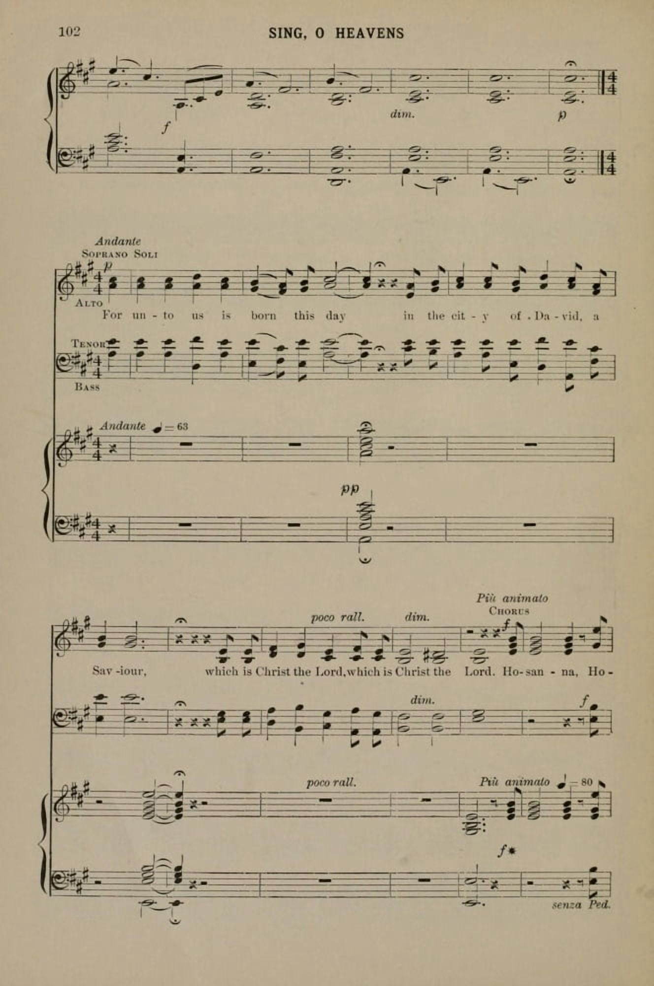 Sing O Heavens 5 Berthold Tours Christmas Carols & Hymns 1910 Canvas Art - (24 x 36)