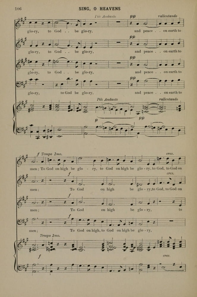 Sing O Heavens 9 Berthold Tours Christmas Carols & Hymns 1910 Canvas Art - (24 x 36)