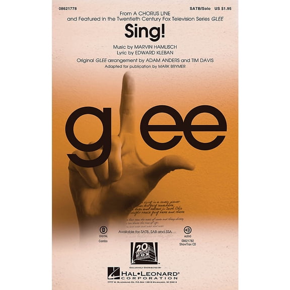 Sing! (from A Chorus Line) ShowTrax CD by Glee Cast Arranged by Adam Anders