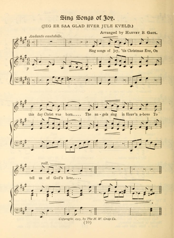 Sing Songs of Joy 1 Emmanuel A Christmas Carol Service 1915 Canvas Art - (24 x 36)
