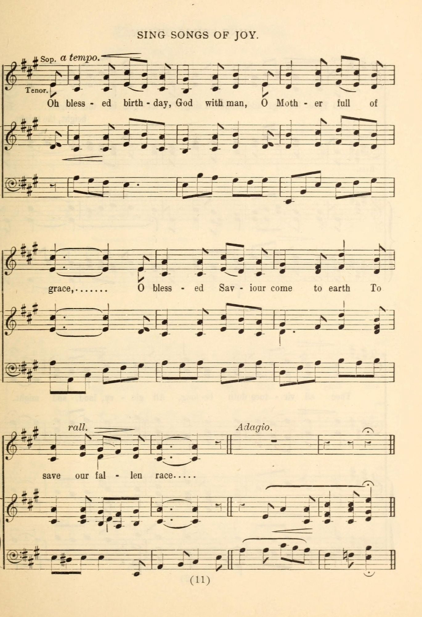Sing Songs of Joy 2 Emmanuel A Christmas Carol Service 1915 Canvas Art -  (18 x 24)