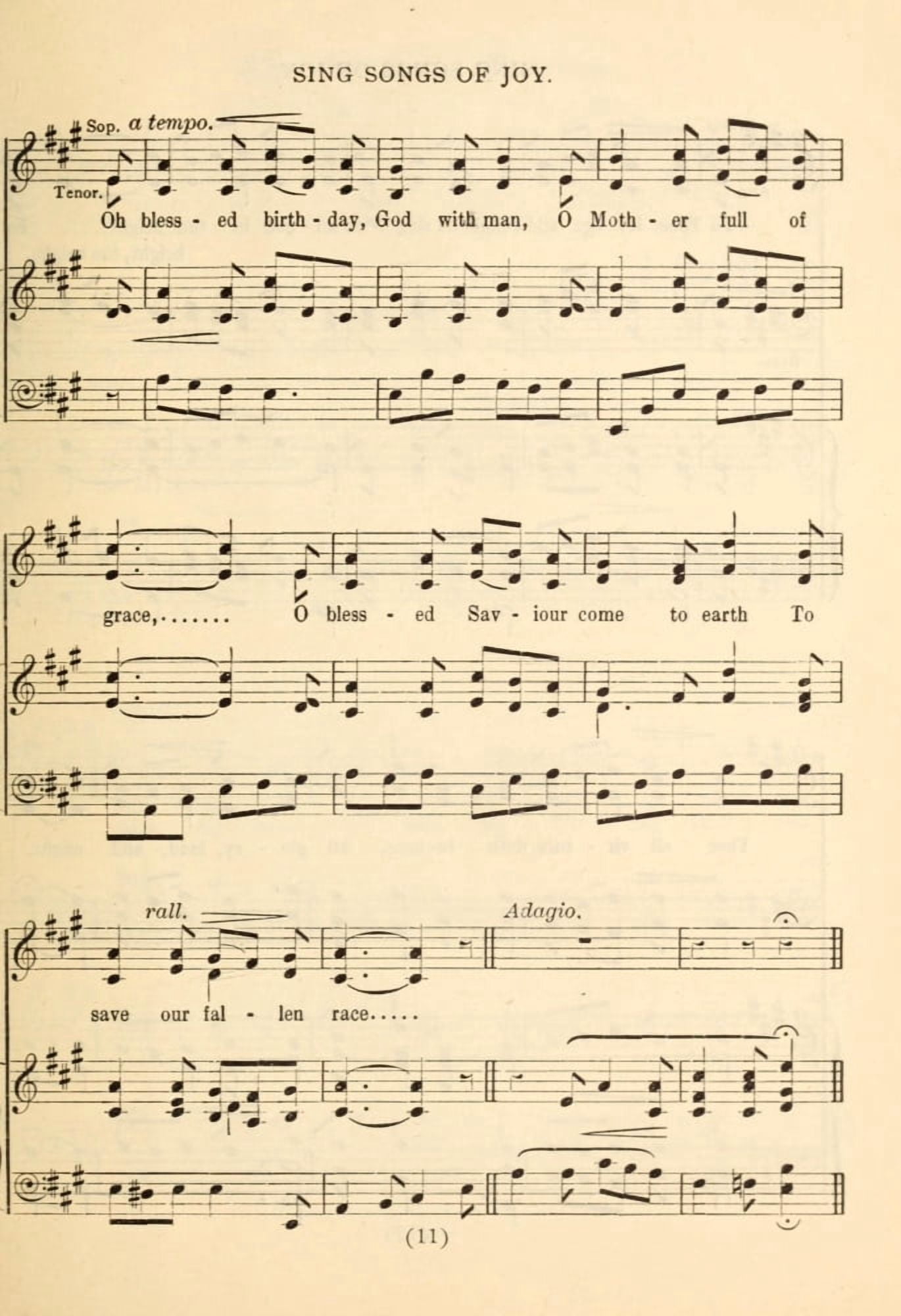 Sing Songs of Joy 2 Emmanuel A Christmas Carol Service 1915 Canvas Art - (24 x 36)