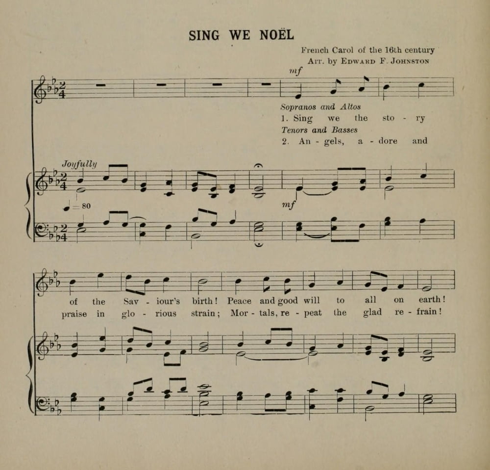 Sing we NoÔø?l 1 Christmas Carols & Hymns 1910 Canvas Art - (24 x 36)