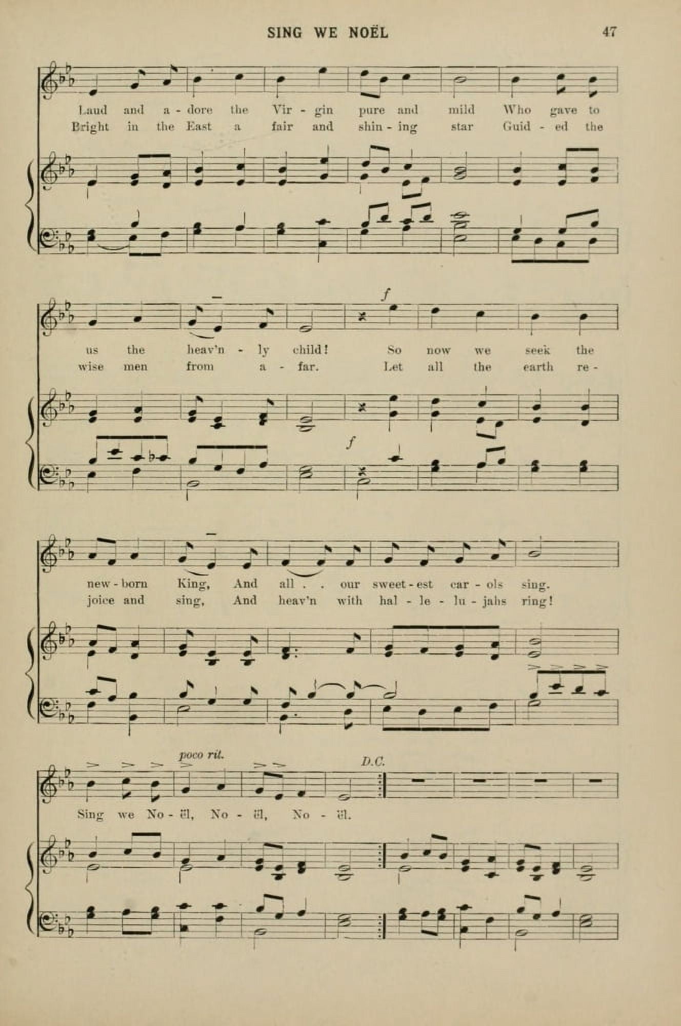Sing we NoÔø?l 2 Christmas Carols & Hymns 1910 Canvas Art - (24 x 36)